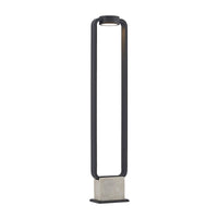 Talo concrete bollard light with anthracite aluminium loop frame on a cast concrete base, plain white background
