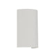 Cova round plaster wall light on a white background, matte white half-cylinder shell with an open bottom edge