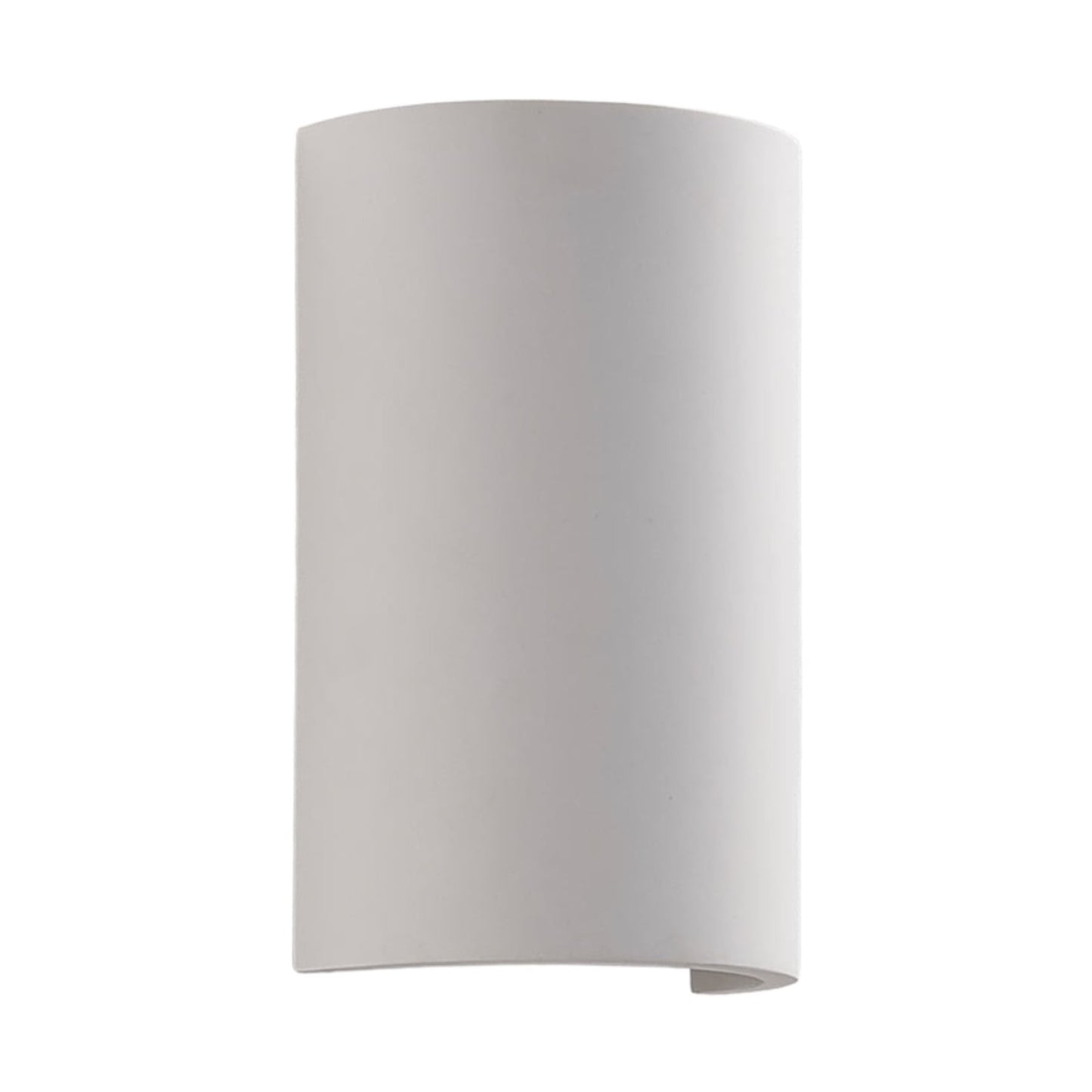 Cova plaster wall light shown front on against a white background, 16 cm tall and 10 cm wide