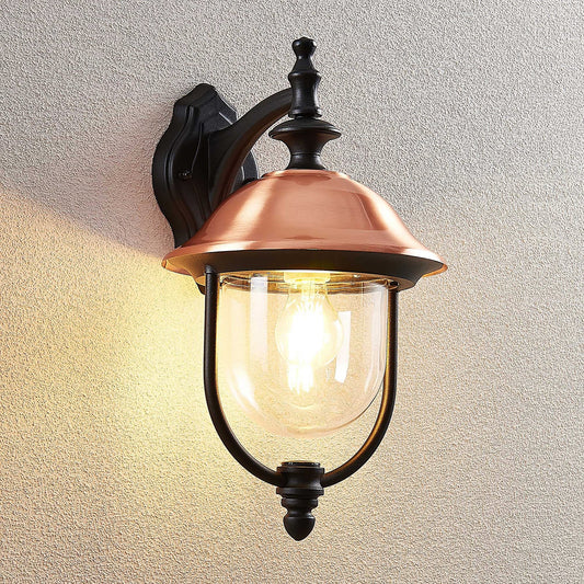 Clivo Copper Lantern Outdoor Wall Light