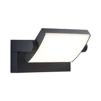 Shiro swivel outdoor wall light in anthracite lit on a plain pale background