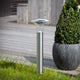 Jolo solar spike light head in brushed stainless steel on a plain white background showing the disc top and clear diffuser