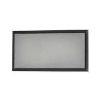 Front-on view of the Abbo outdoor wall light showing the rectangular frosted diffuser and dark grey frame