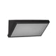 Abbo sensor outdoor wall light in dark grey on a white background, showing the wedge profile and frosted panel