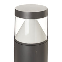 Darjo Tall Bollard Light on a plain white background showing the anthracite post and clear head