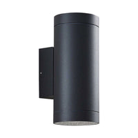 Tovi twin-beam outdoor wall light in anthracite on a plain white background