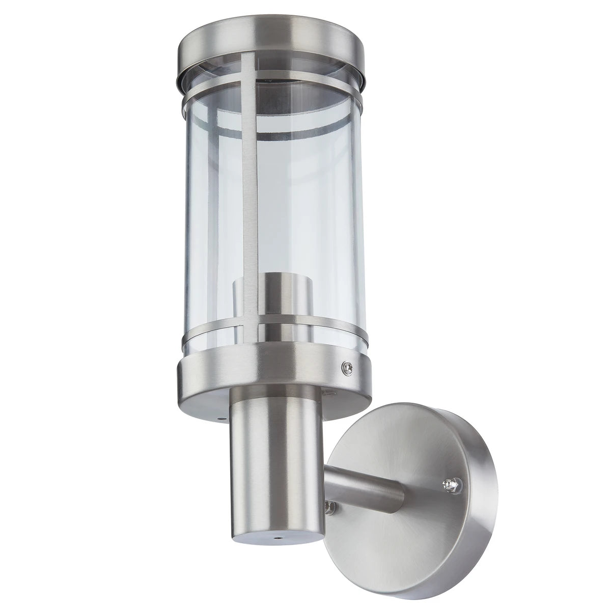 Side view of the Davo cylinder wall light showing the clear polycarbonate shade