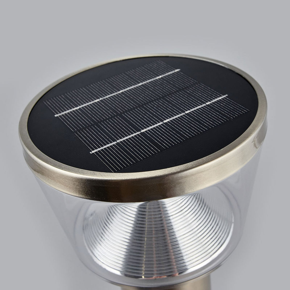 Top down view of the Anjo Solar Pedestal Light showing the integrated solar panel
