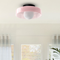 Coloured Glass Flush Ceiling Light 25cm
