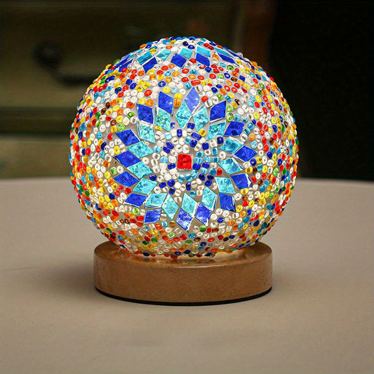 Mosaic Glass Globe Table Lamp