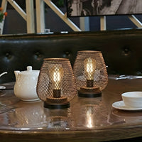 Mesh Shade Table Lamp Pair