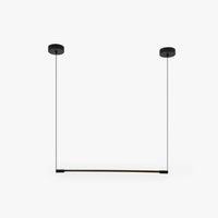 Zyno Linear Pendant Light on a plain white background showing the slim black bar and suspension cables