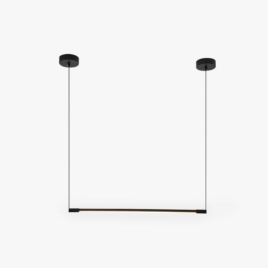 Zyno Linear Pendant Light on a plain white background showing the slim black bar and suspension cables