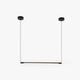 Zyno Linear Pendant Light on a plain white background showing the slim black bar and suspension cables