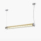 Lockhone Arsen linear bar pendant light in silver on a plain white background
