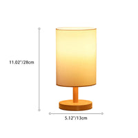 Japanese Cylinder Wood and Fabric Table Lamp