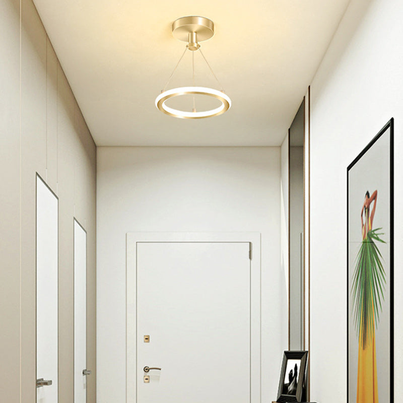 Semi-flush ceiling light lit