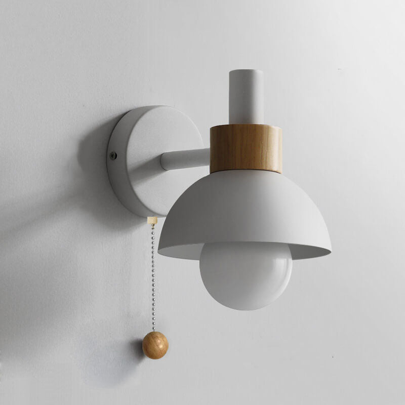 Wood Accent Pull-Switch Wall Light