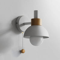 Wood Accent Pull-Switch Wall Light