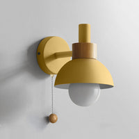 Wood Accent Pull-Switch Wall Light