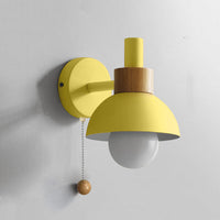 Wood Accent Pull-Switch Wall Light