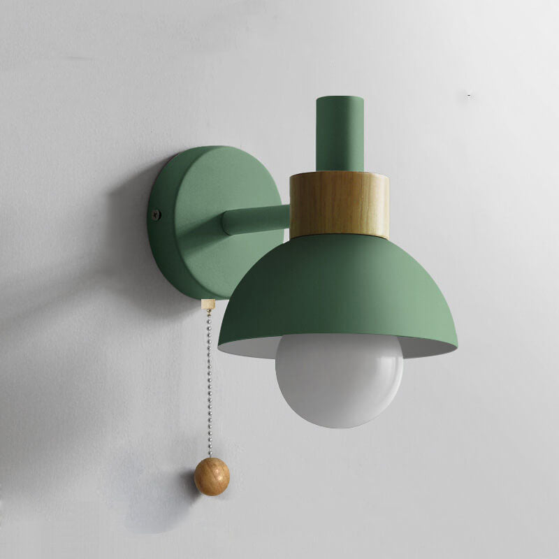 Wood Accent Pull-Switch Wall Light