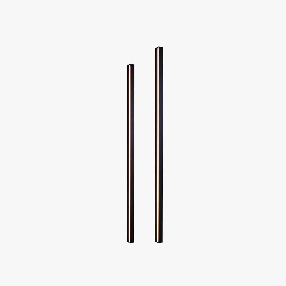 Granto black linear wall light bars shown unlit on a white background