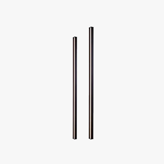 Granto black linear wall light bars shown unlit on a white background