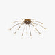 Nevaro starburst ceiling light in gold with fifteen clear glass star diffusers on a plain white background