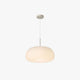 Ombia ribbed opal pendant light in white with a slim stem and canopy, shown on a plain background