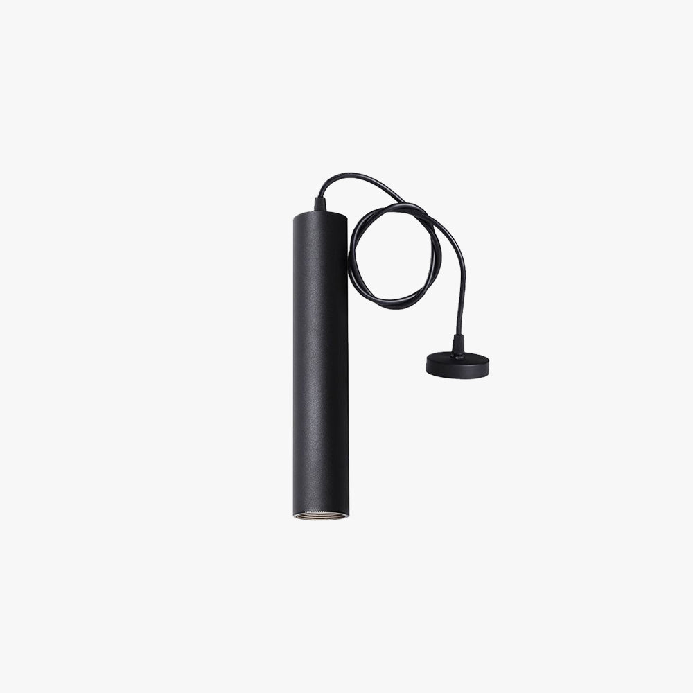 Darlo Black Cylinder Pendant Light plain background