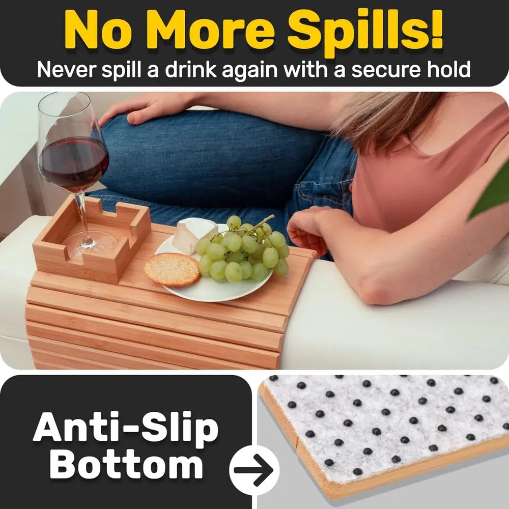 Bamboo Sofa Armrest Tray 40cm