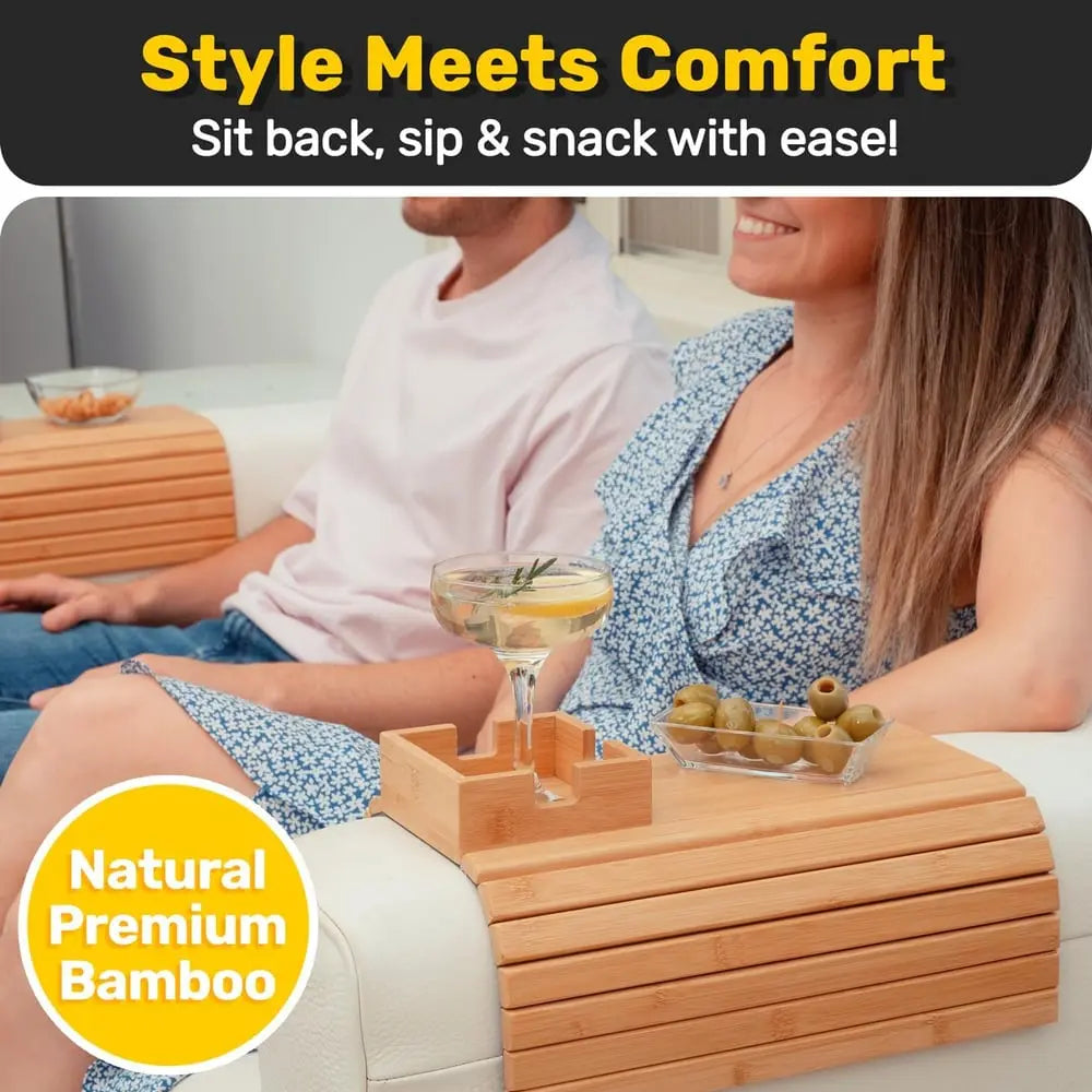 Bamboo Sofa Armrest Tray 40cm