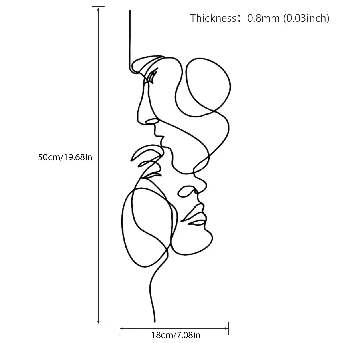 Face Line Iron Wall Art