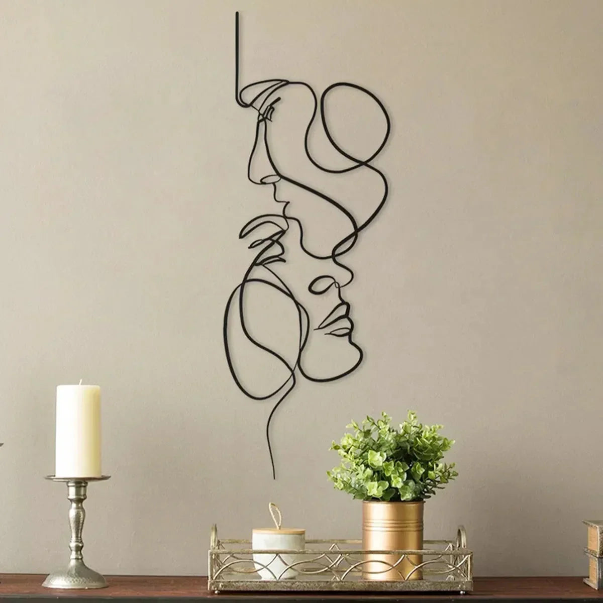 Face Line Iron Wall Art