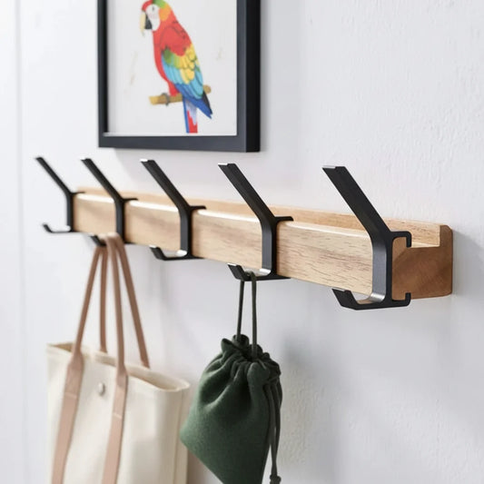 Rubberwood Wall Peg Rail 40cm