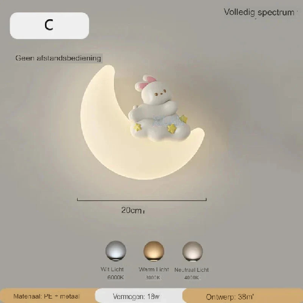 Moon Nursery Wall Light 20cm
