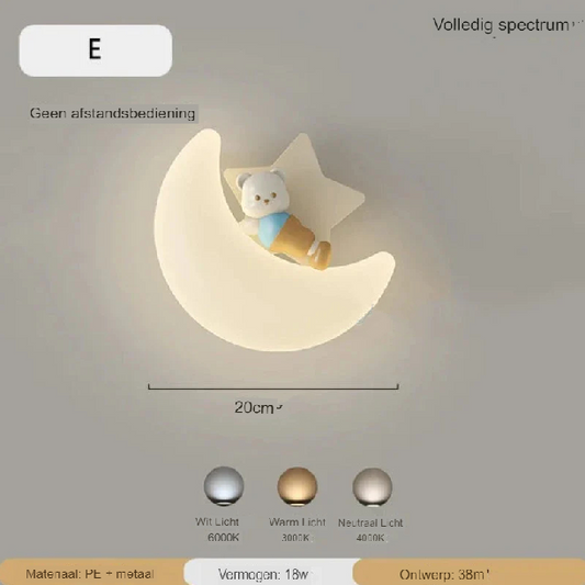 Moon Nursery Wall Light 20cm