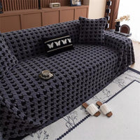 Houndstooth Plush Sofa Cover