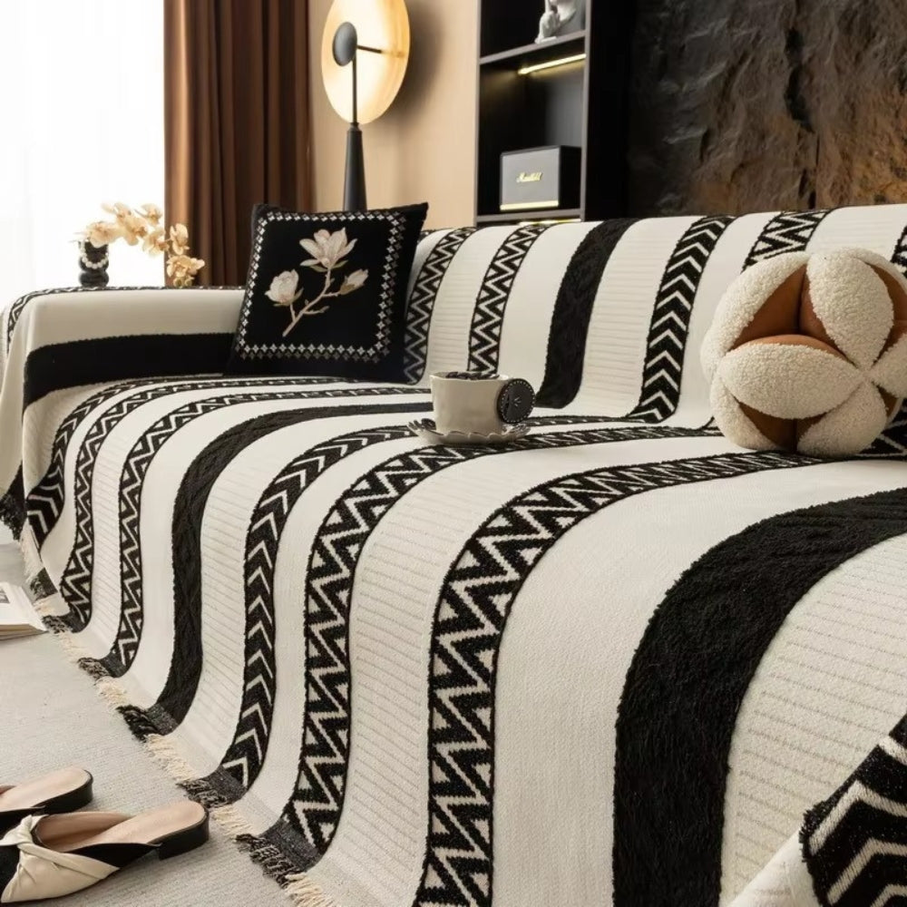 Chevron Chenille Sofa Cover