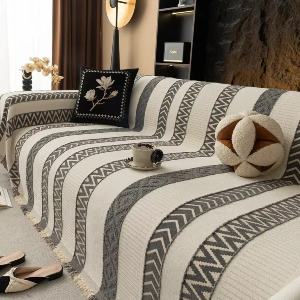 Chevron Chenille Sofa Cover