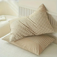 Gingham Microfibre Pillowcase 48x74cm