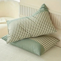 Gingham Microfibre Pillowcase 48x74cm