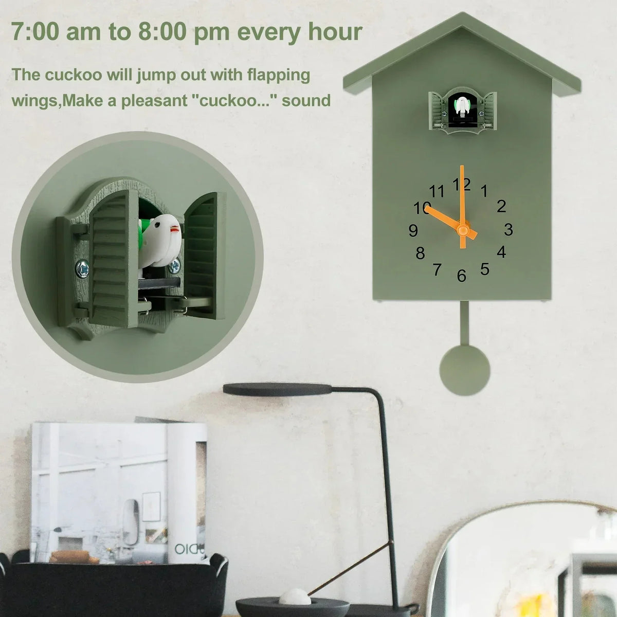 Modern Cuckoo Pendulum Wall Clock