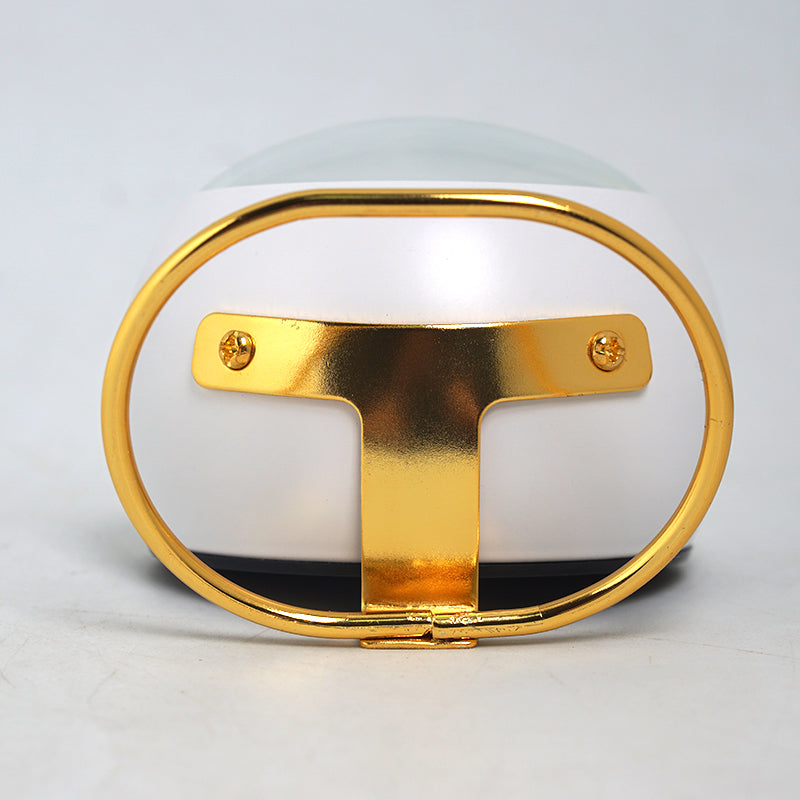 Round Metal and Glass Table Clock 13cm