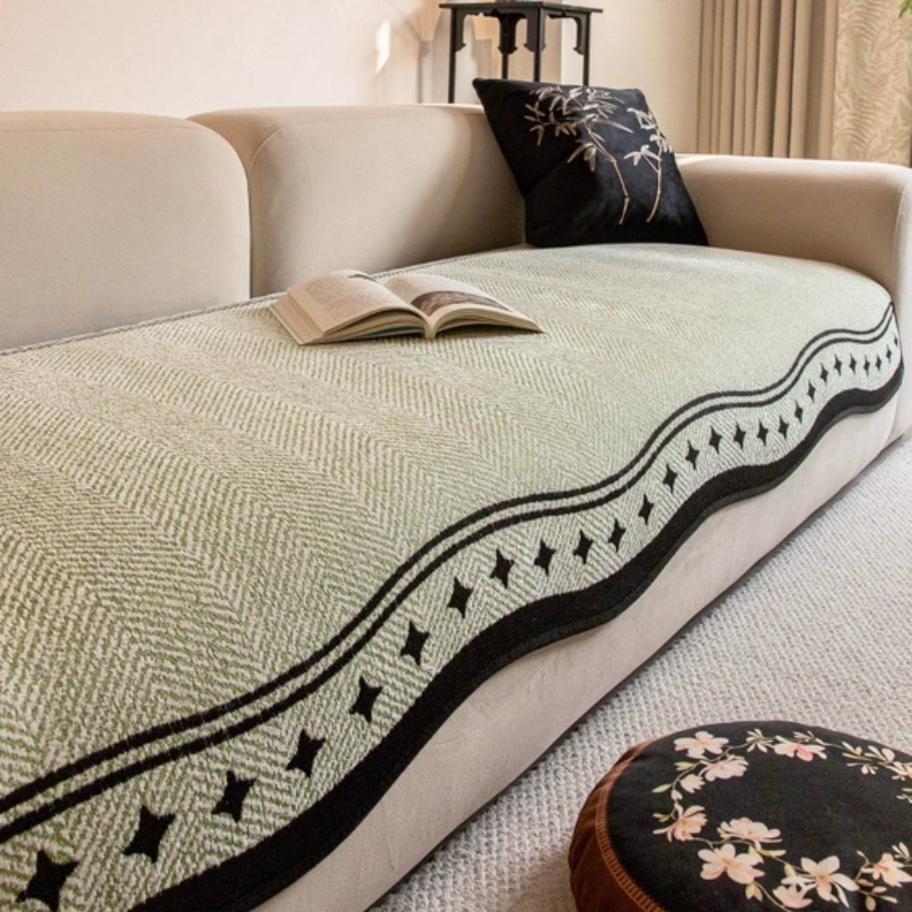Wave Print Non Slip Sofa Cover