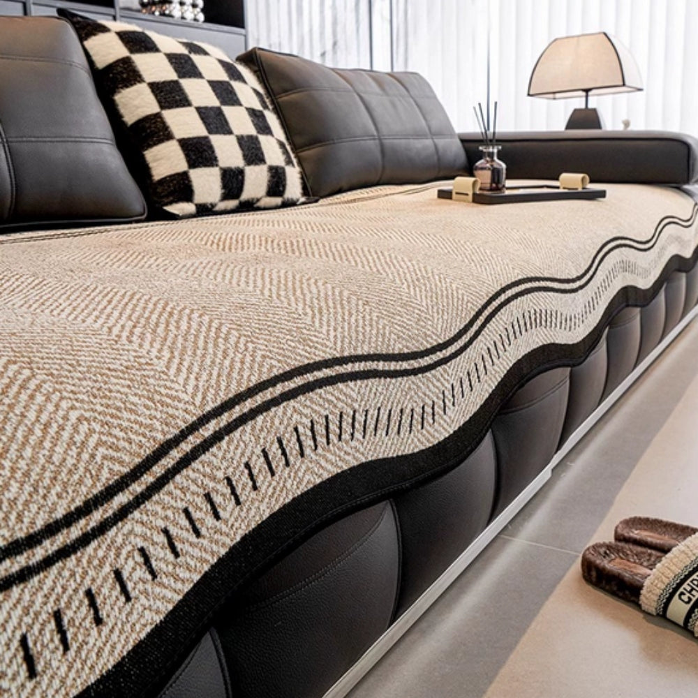 Wave Print Non Slip Sofa Cover