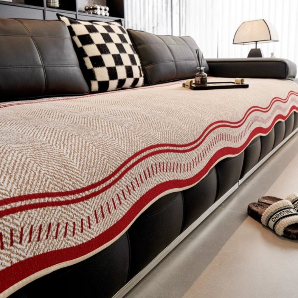 Wave Print Non Slip Sofa Cover