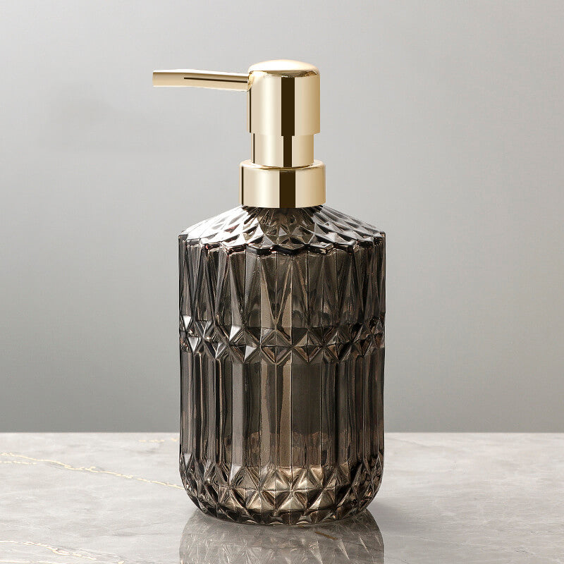 Faceted Glass Soap Dispenser 390ml