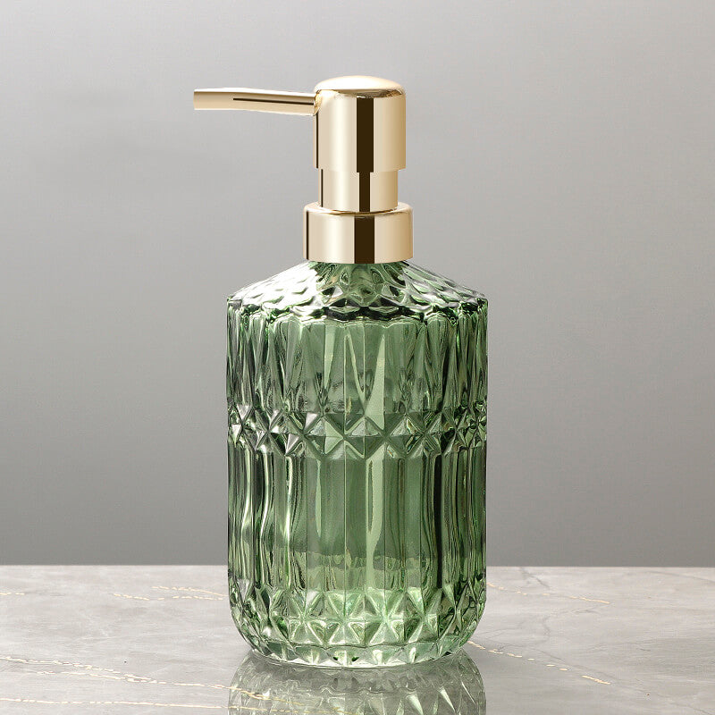 Faceted Glass Soap Dispenser 390ml